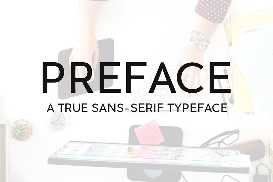 Beispiel einer Preface Sans-Schriftart